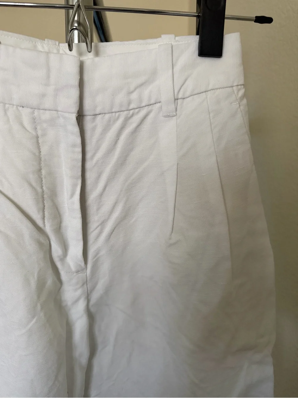Aritzia Wilfred White Wide-Leg Linen Pants